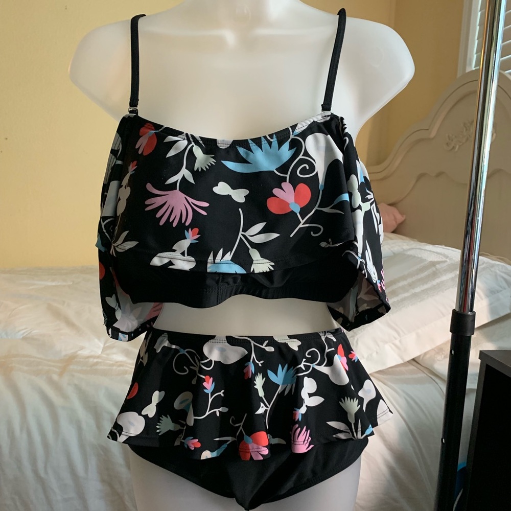 Off the shoulder two piece bathing suit